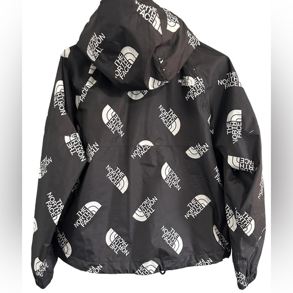 Women’s The North Face Black + White Logo Rain Jacket Adult SMALL Hoodie Zip Up - Picture 2 of 10